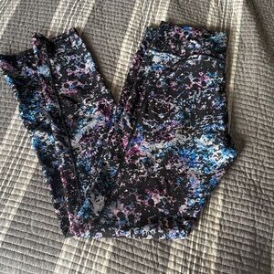 Fabletics Black and Blue Patterned Leggings